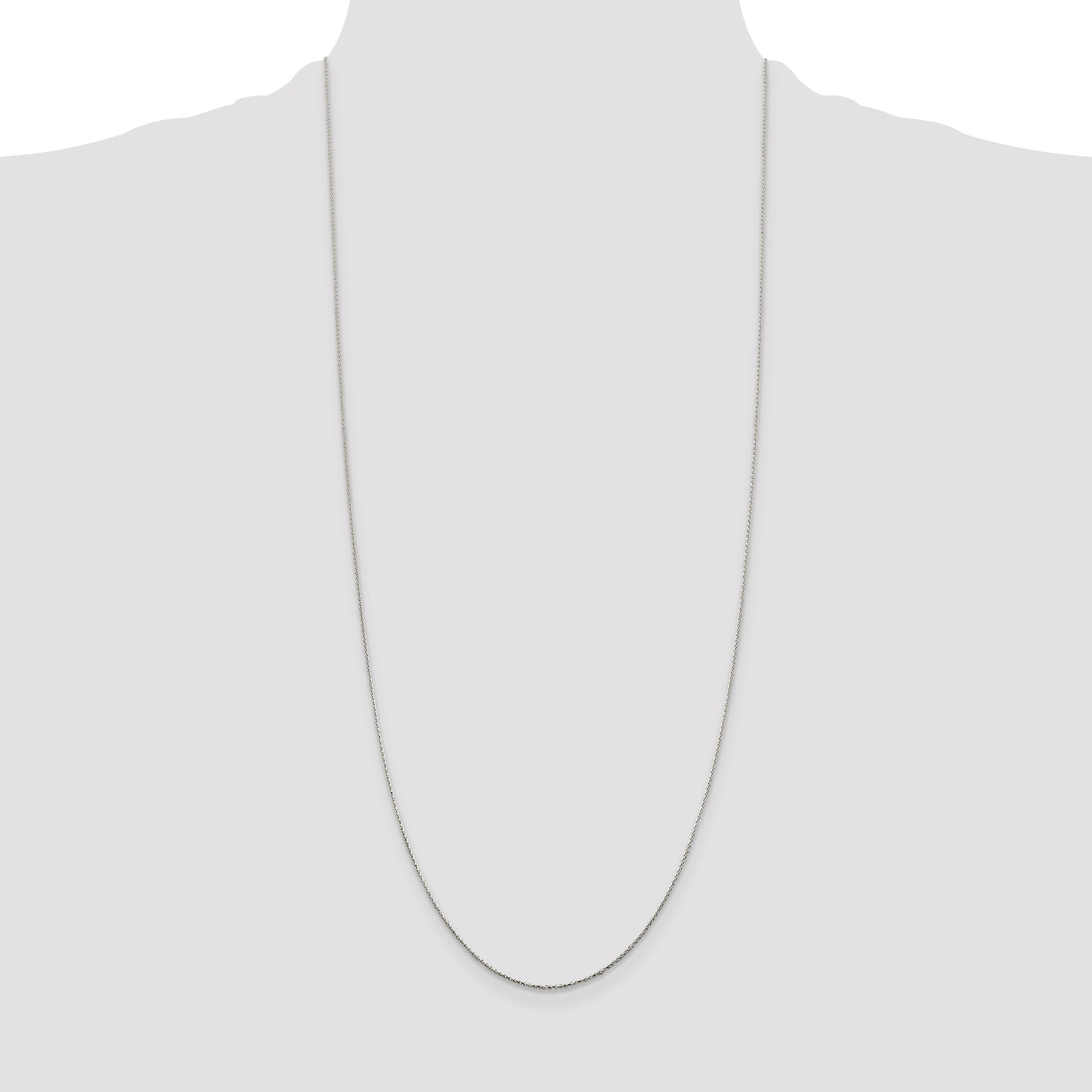Sterling Silver .85mm Diamond-cut Round Spiga Chain