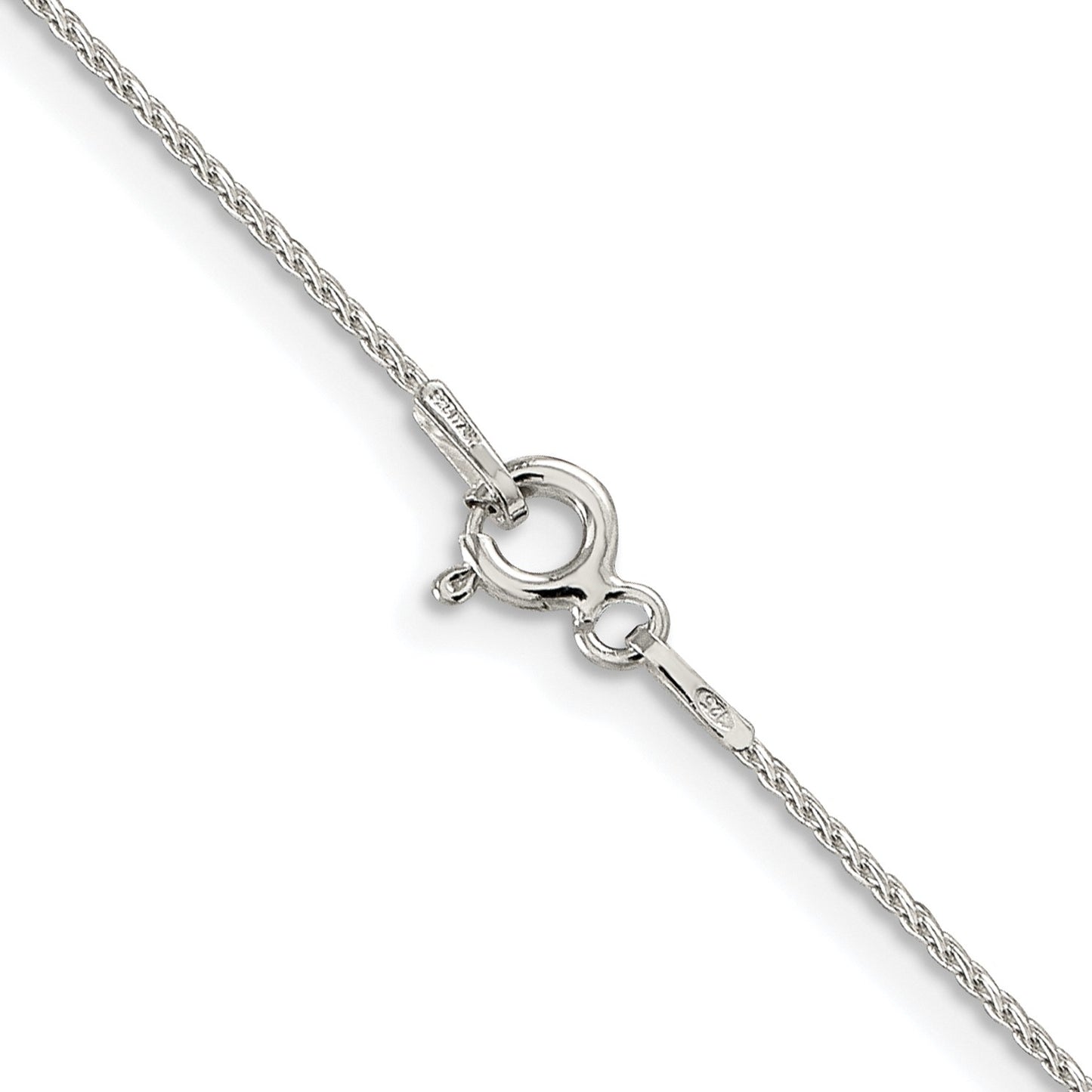 Sterling Silver Rhodium-plated .85mm Diamond-cut Round Spiga Chain