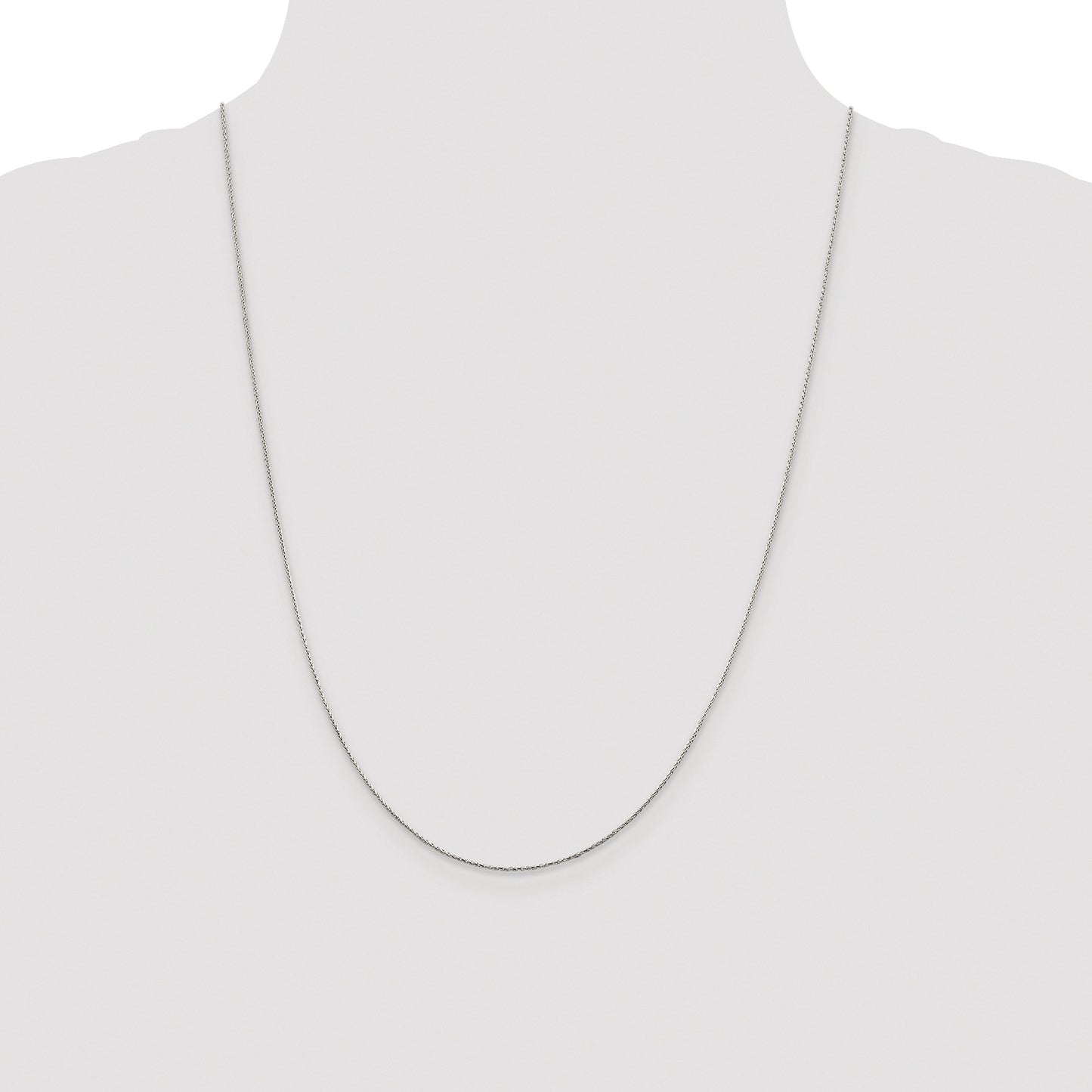 Sterling Silver Rhodium-plated .85mm Diamond-cut Round Spiga Chain