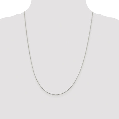 Sterling Silver Rhodium-plated .85mm Diamond-cut Round Spiga Chain