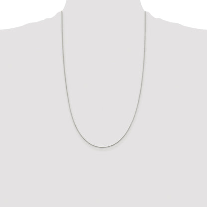 Sterling Silver Rhodium-plated .85mm Diamond-cut Round Spiga Chain