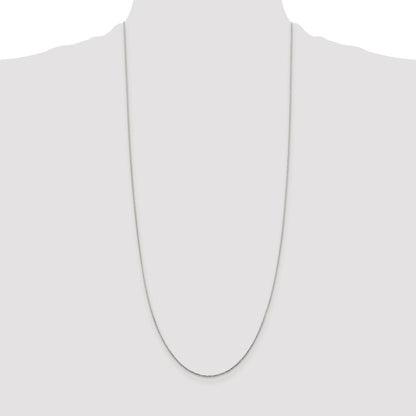 Sterling Silver Rhodium-plated .85mm Diamond-cut Round Spiga Chain