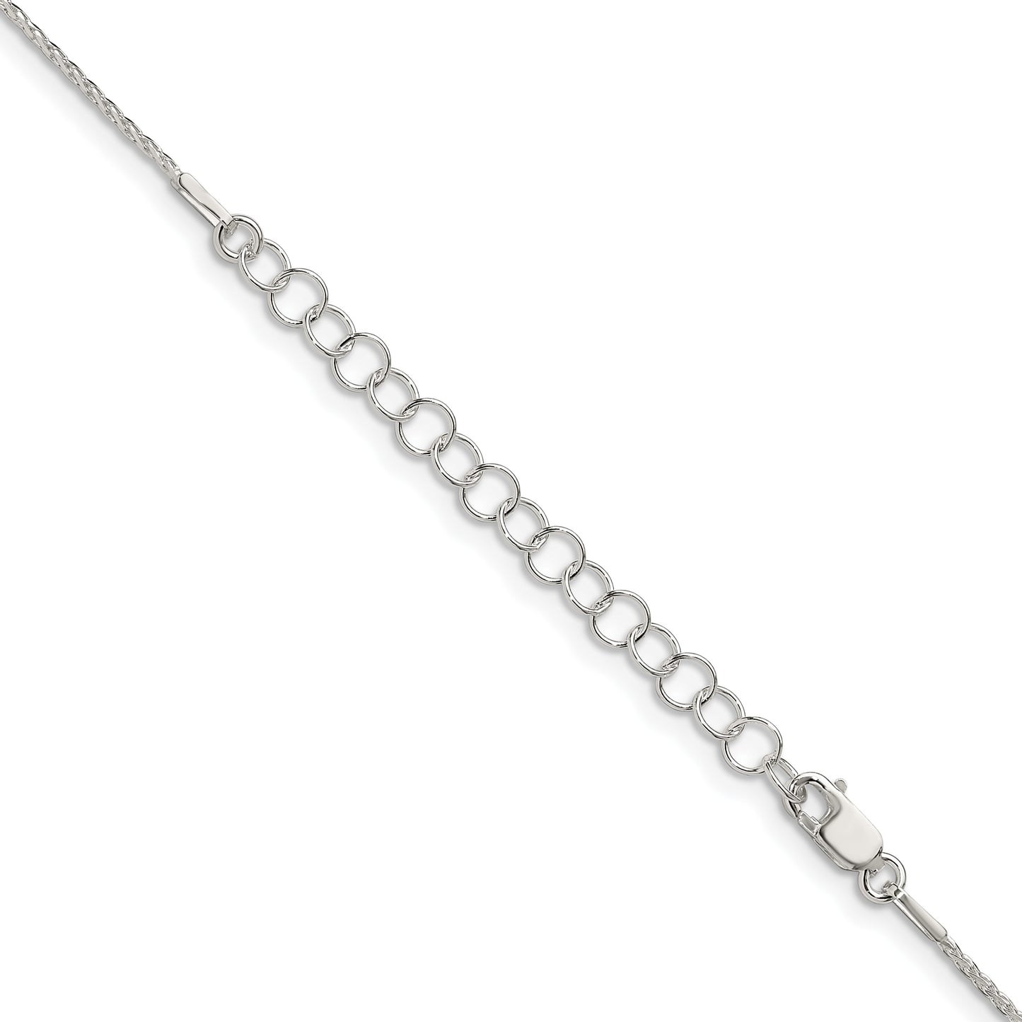 Sterling Silver .95mm Diamond-cut Round Spiga Chain w/2in ext.