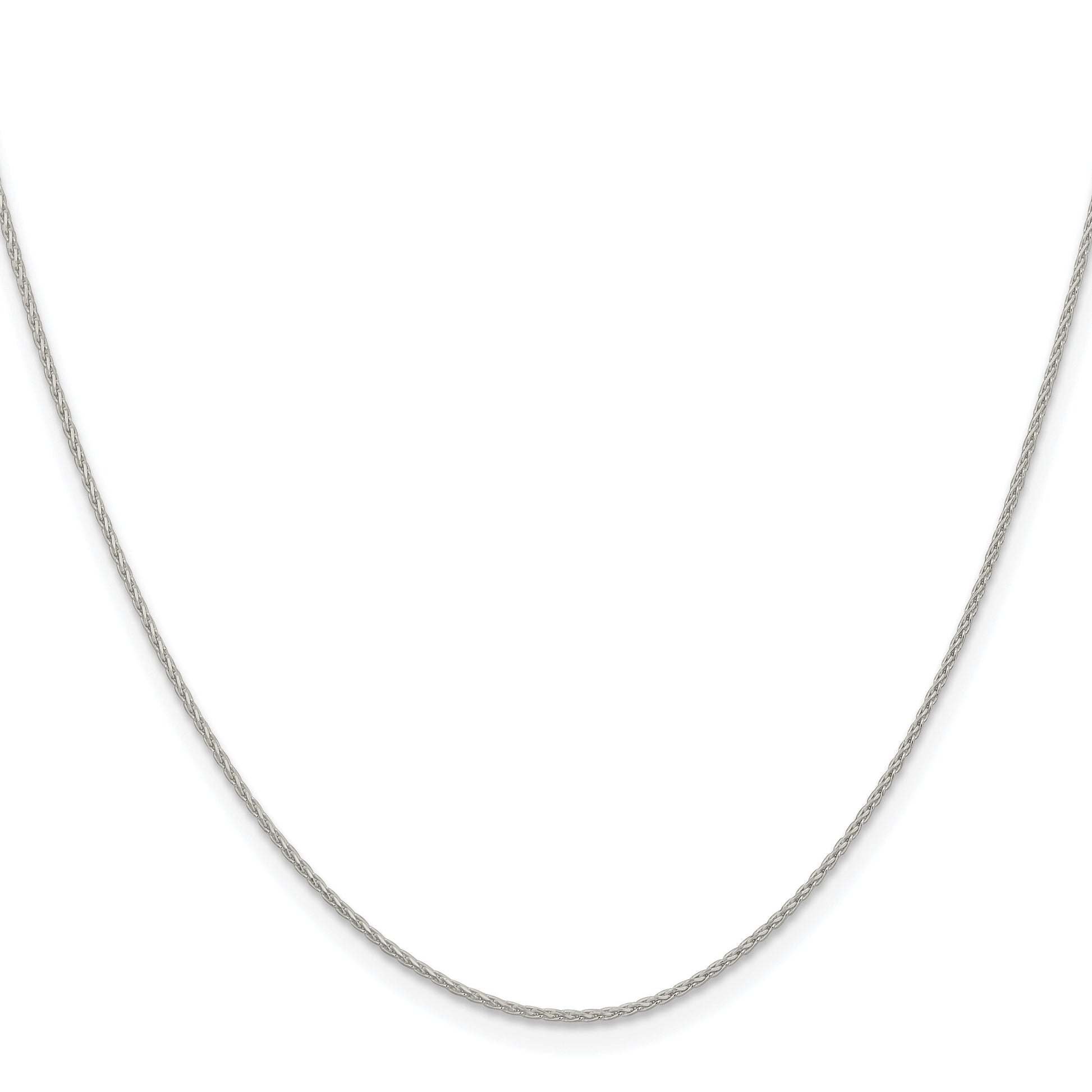 Sterling Silver Rhodium-plated .95mm Diamond-cut Round Spiga Chain