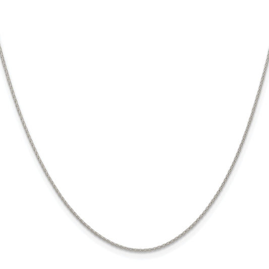 Sterling Silver Rhodium-plated .95mm Diamond-cut Round Spiga Chain
