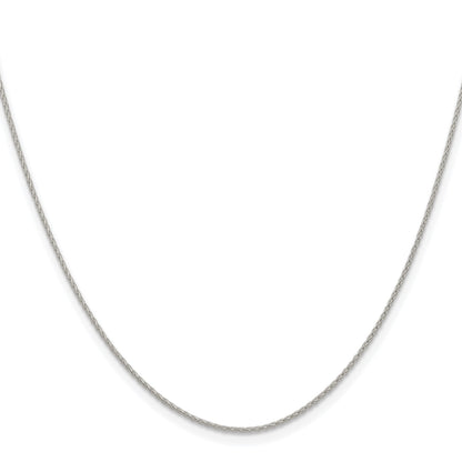 Sterling Silver Rhodium-plated .95mm Diamond-cut Round Spiga Chain