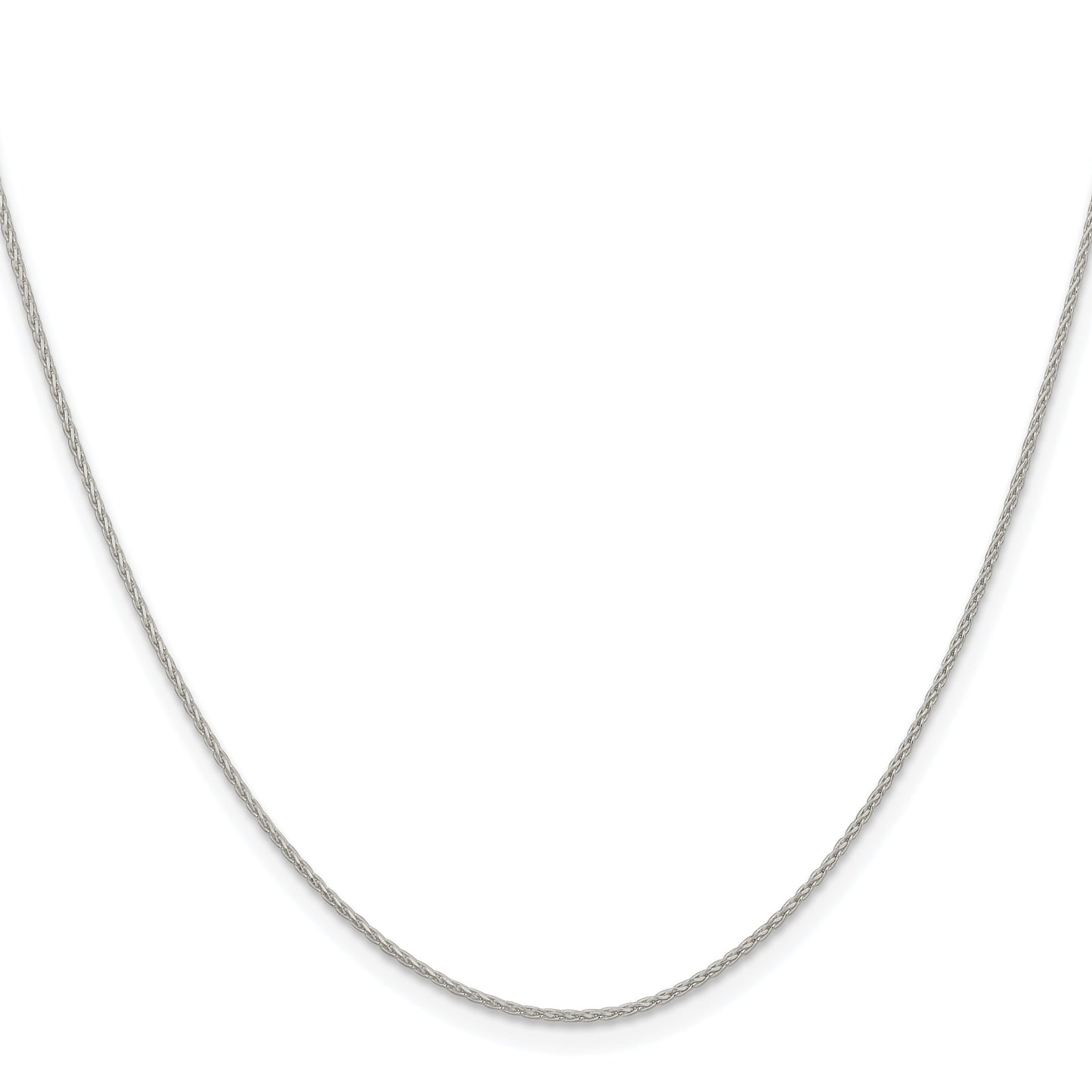 Sterling Silver Rhodium-plated .95mm Diamond-cut Round Spiga Chain