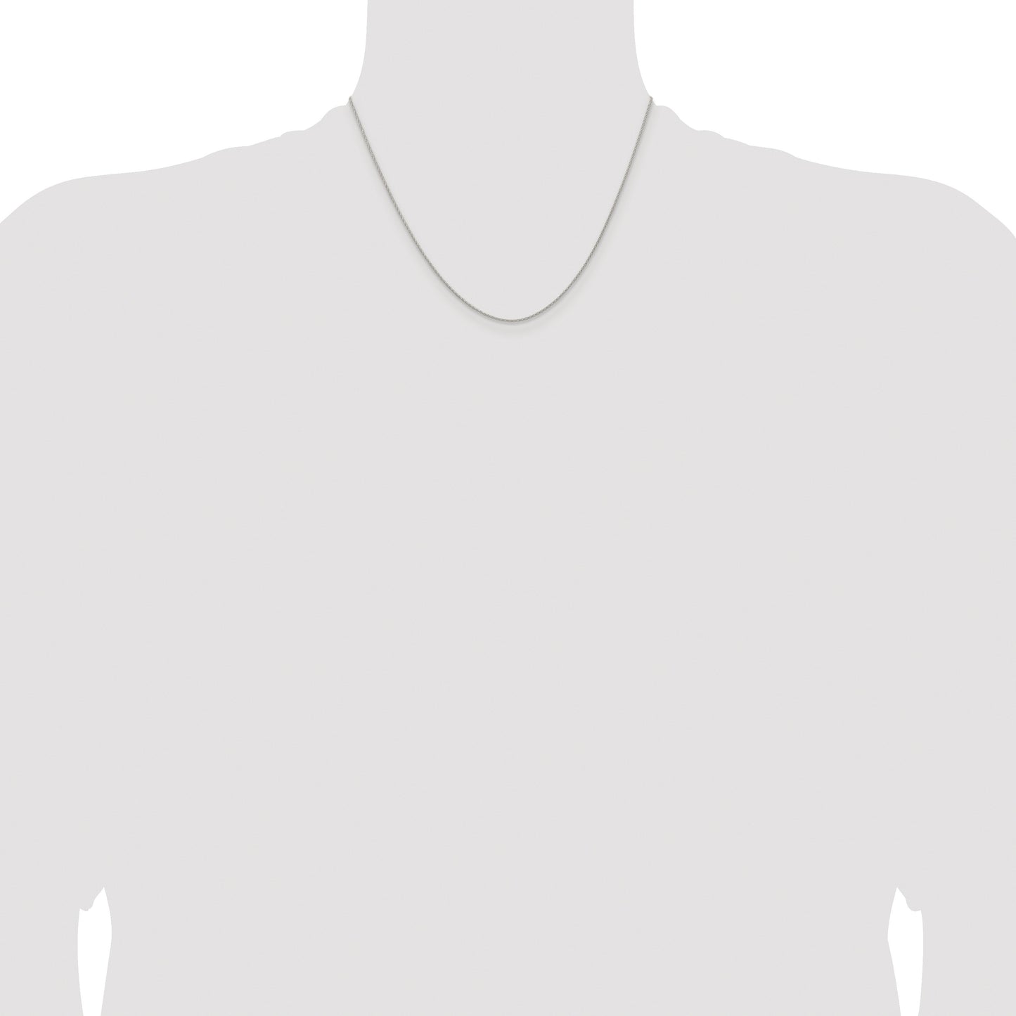 Sterling Silver Rhodium-plated .95mm Diamond-cut Round Spiga Chain