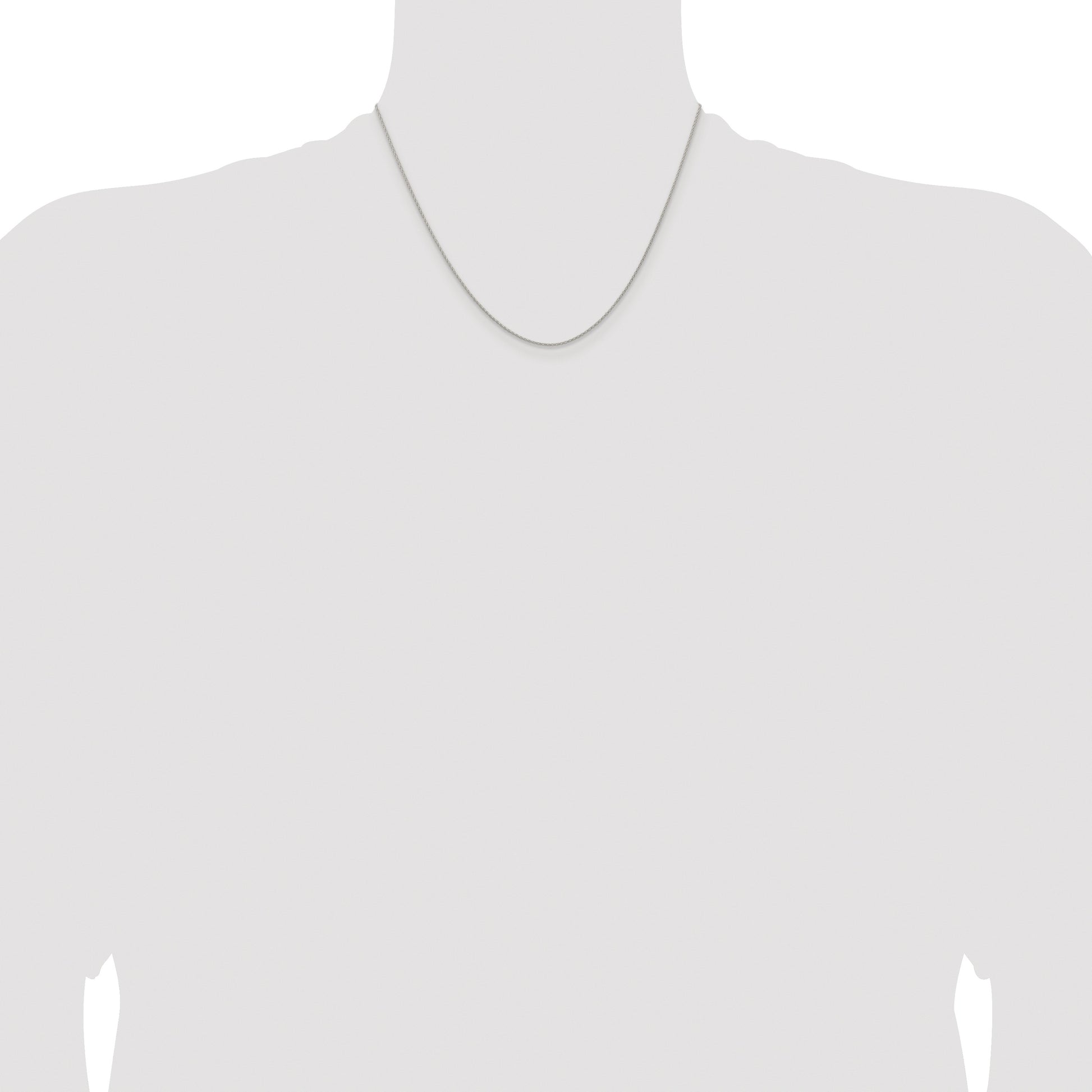 Sterling Silver Rhodium-plated .95mm Diamond-cut Round Spiga Chain