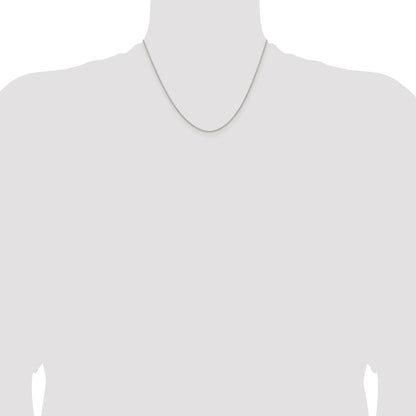 Sterling Silver Rhodium-plated .95mm Diamond-cut Round Spiga Chain