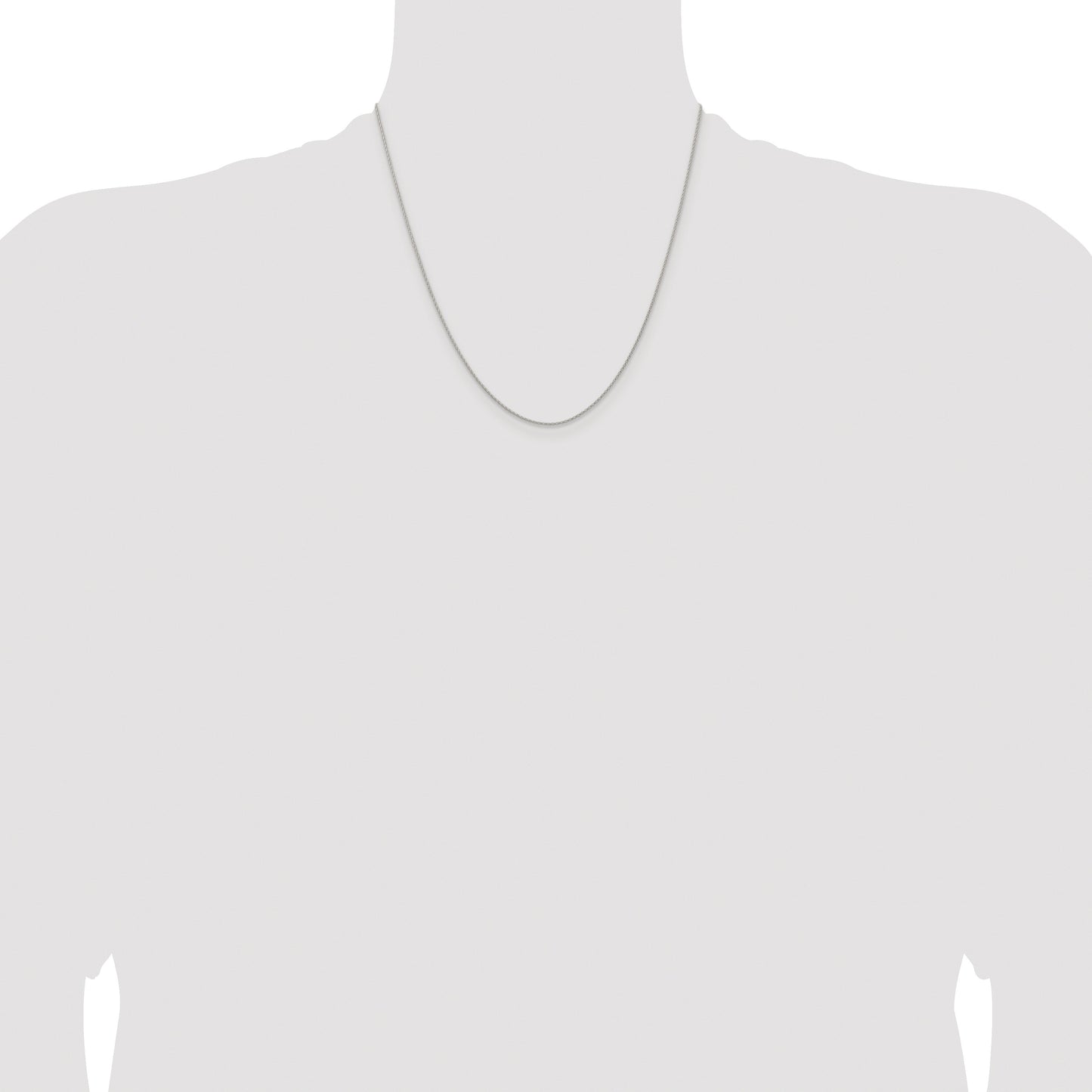 Sterling Silver Rhodium-plated .95mm Diamond-cut Round Spiga Chain