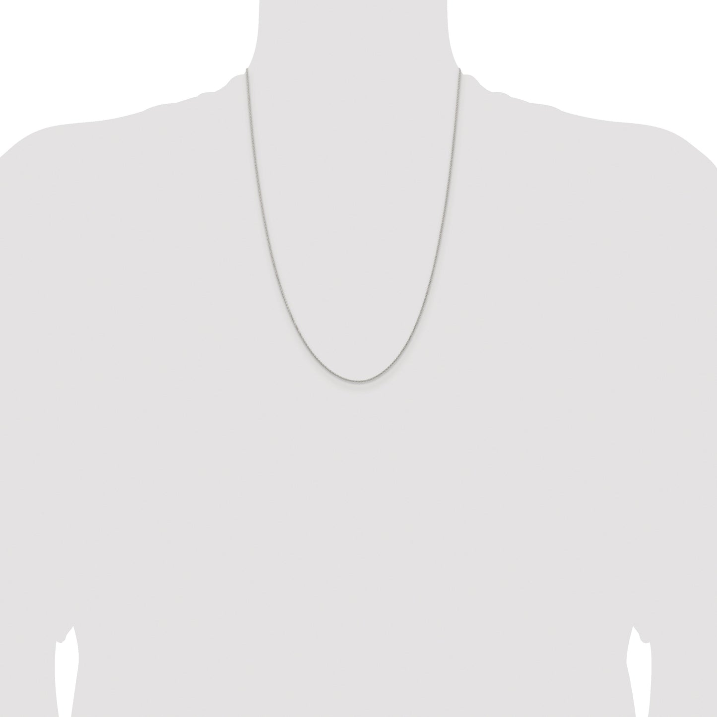 Sterling Silver Rhodium-plated .95mm Diamond-cut Round Spiga Chain