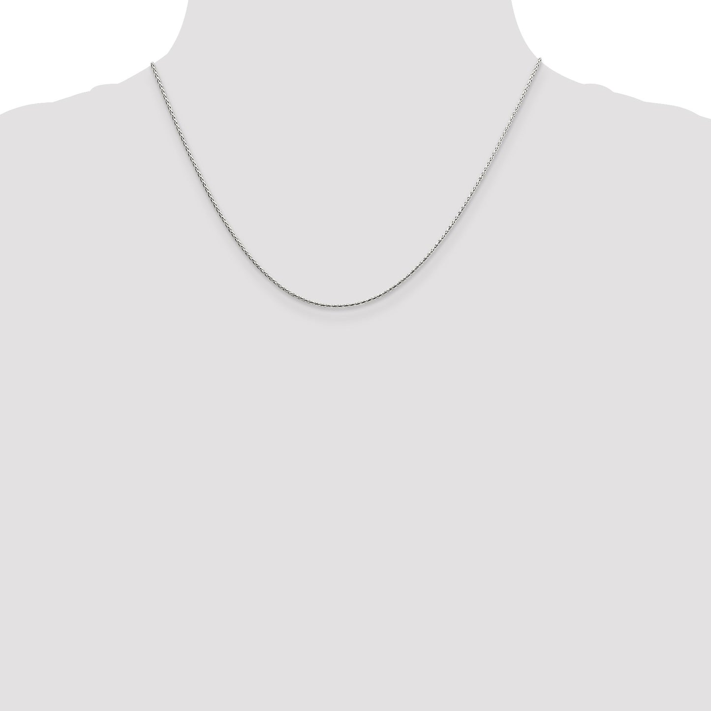 Sterling Silver 1.25mm Diamond-cut Round Spiga Chain w/2in ext.