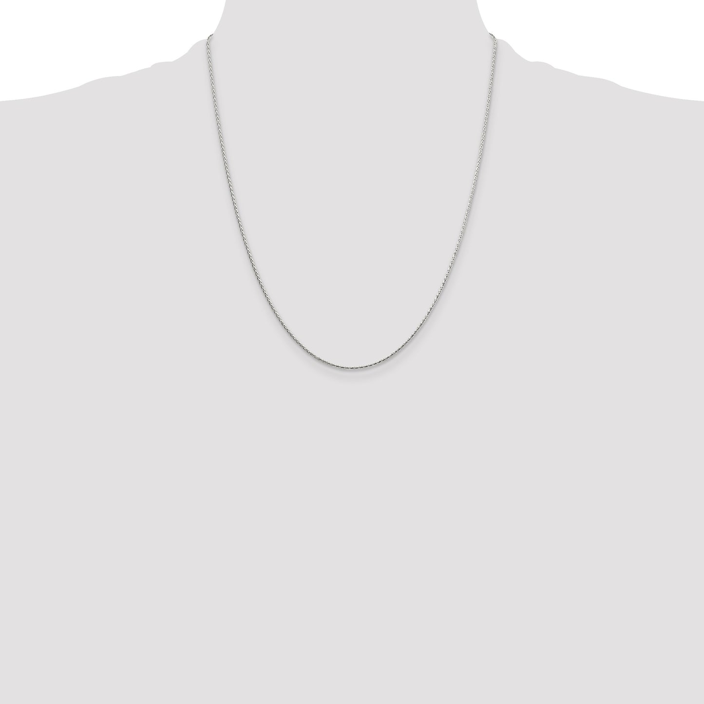 Sterling Silver 1.25mm Diamond-cut Round Spiga Chain