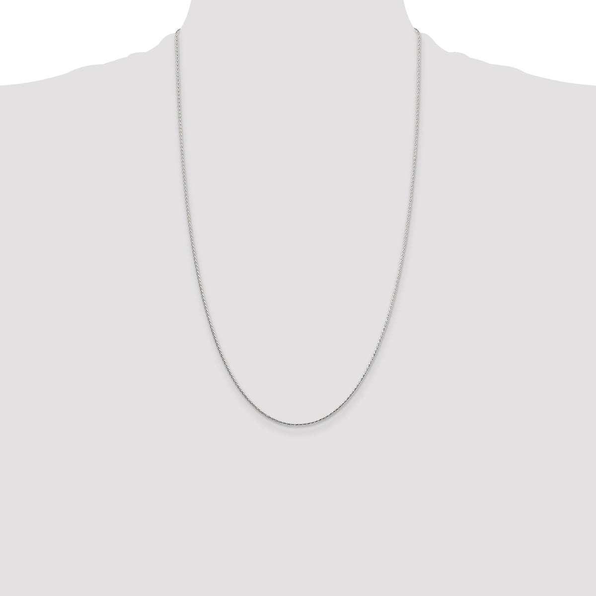 Sterling Silver 1.25mm Diamond-cut Round Spiga Chain