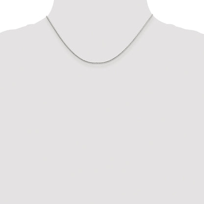 Sterling Silver Rhodium-plated 1.25mm Diamond-cut Round Spiga Chain