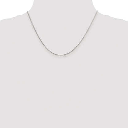 Sterling Silver Rhodium-plated 1.25mm Diamond-cut Round Spiga Chain