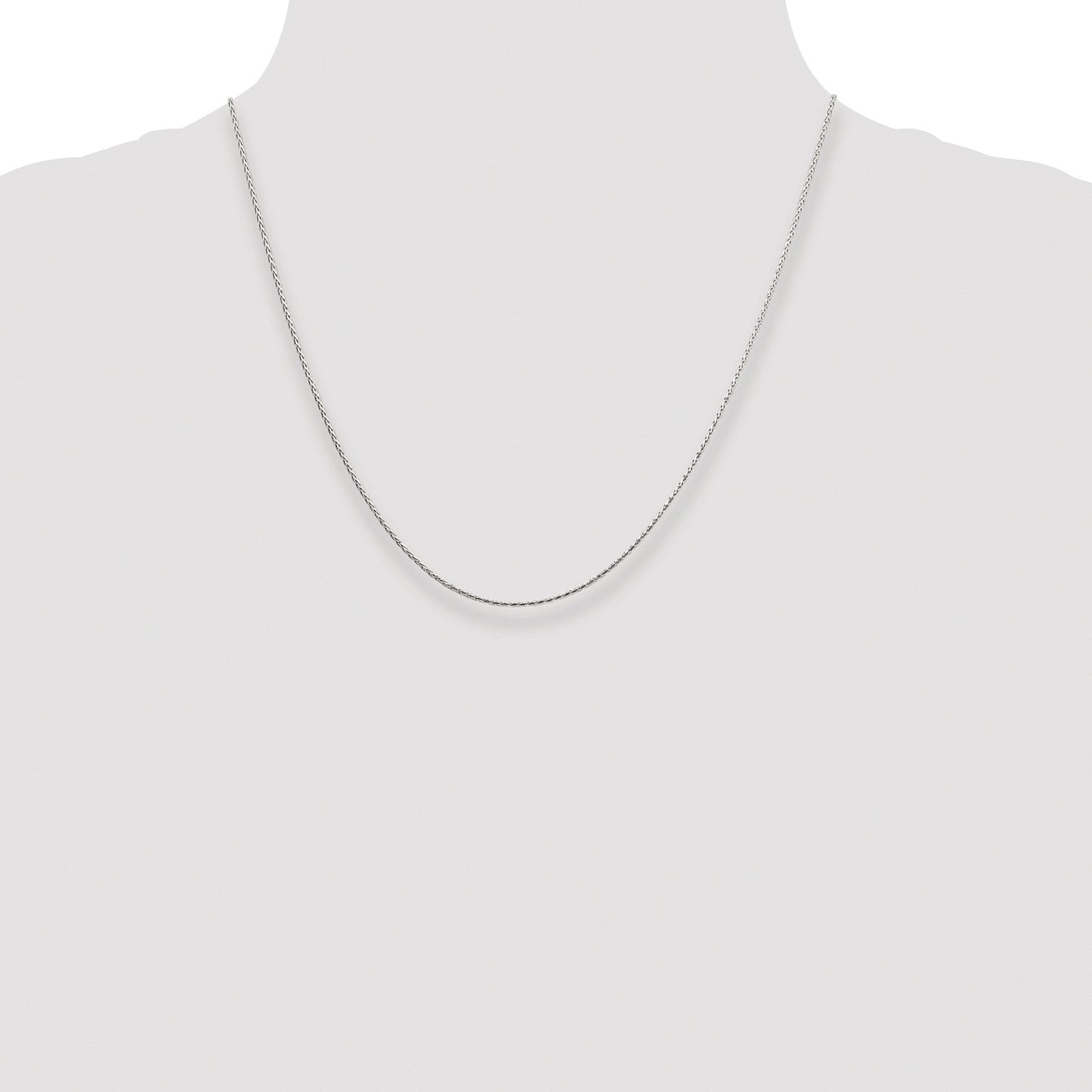 Sterling Silver Rhodium-plated 1.25mm Diamond-cut Round Spiga Chain