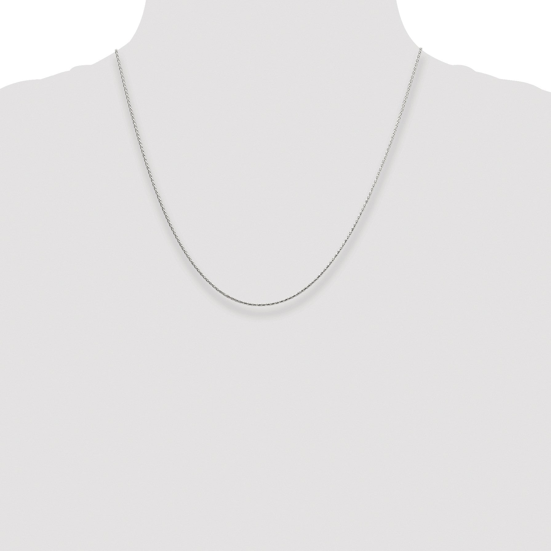 Sterling Silver Rhodium-plated 1.25mm Diamond-cut Round Spiga Chain