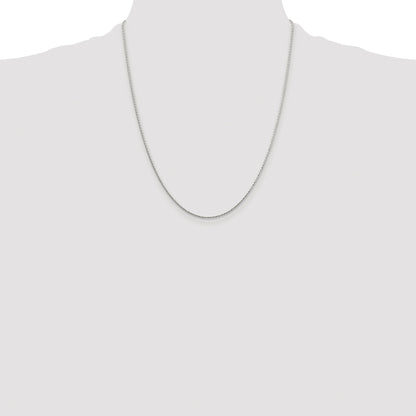 Sterling Silver Rhodium-plated 1.25mm Diamond-cut Round Spiga Chain
