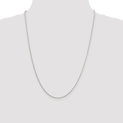 Sterling Silver Rhodium-plated 1.25mm Diamond-cut Round Spiga Chain