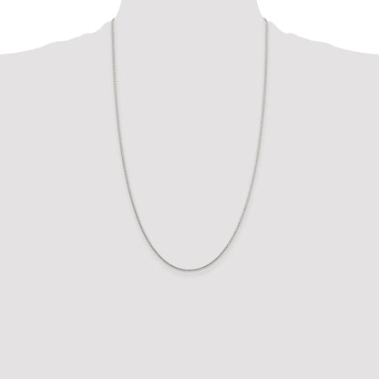 Sterling Silver Rhodium-plated 1.25mm Diamond-cut Round Spiga Chain