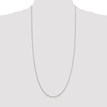 Sterling Silver Rhodium-plated 1.25mm Diamond-cut Round Spiga Chain