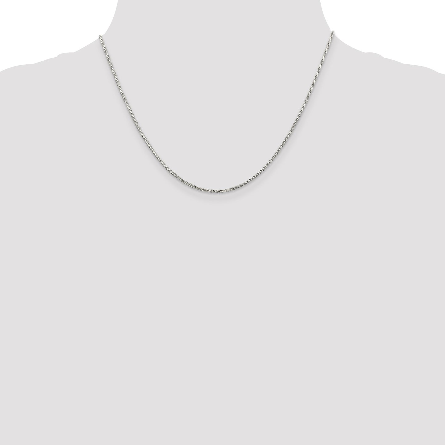 Sterling Silver 1.45mm Diamond-cut Round Spiga Chain w/2in ext.