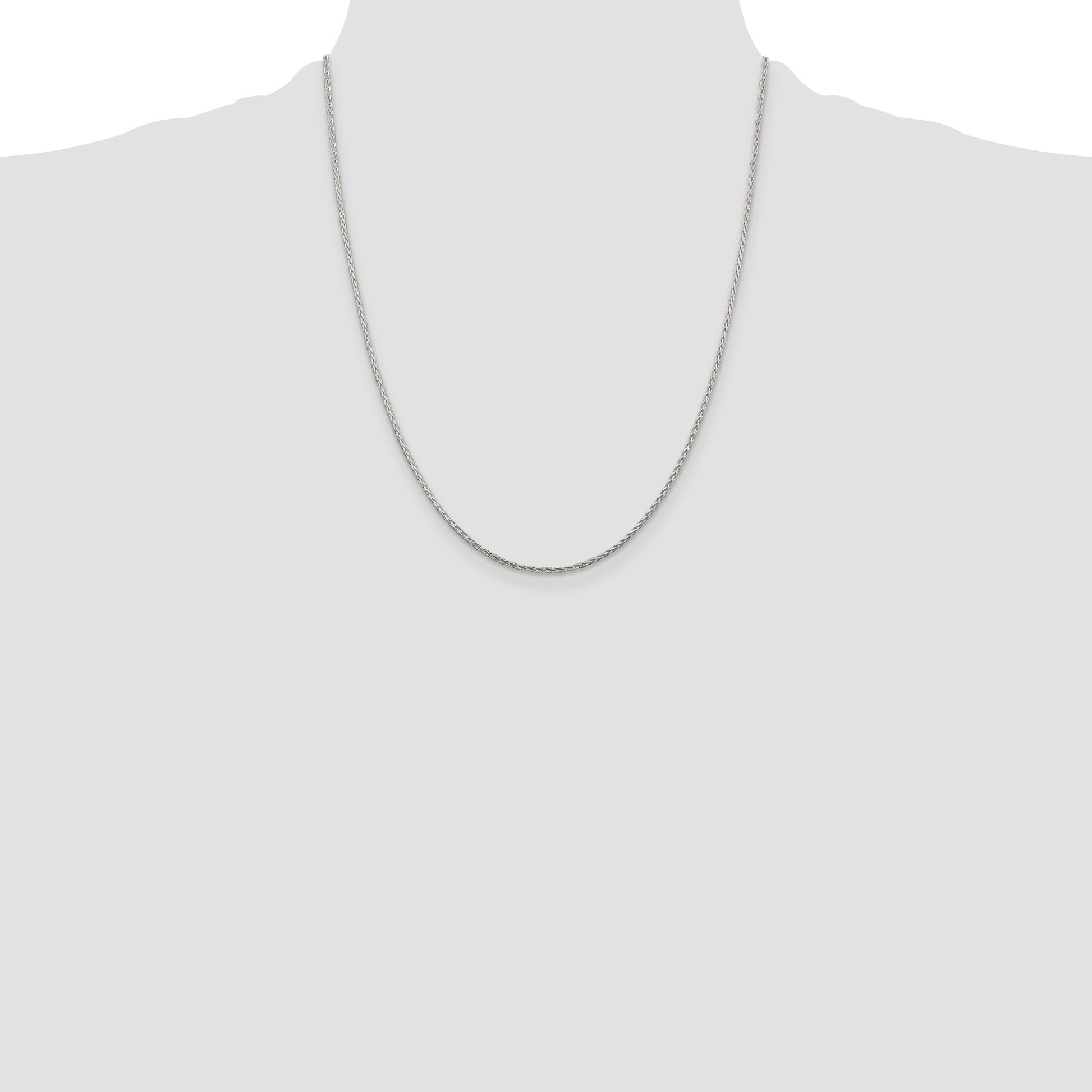 Sterling Silver 1.45mm Diamond-cut Round Spiga Chain w/4in ext.