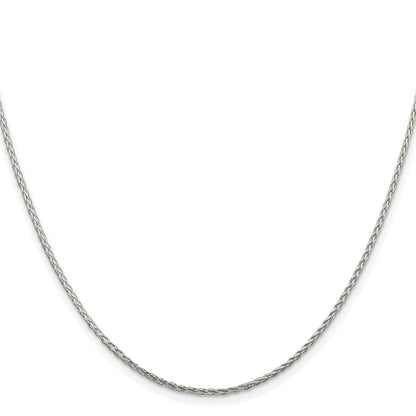 Sterling Silver Rhodium-plated 1.45mm Diamond-cut Round Spiga Chain