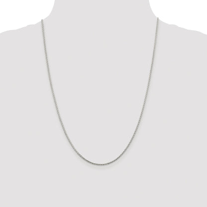 Sterling Silver Rhodium-plated 1.45mm Diamond-cut Round Spiga Chain