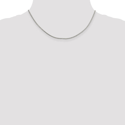 Sterling Silver 1.7mm Diamond-cut Round Spiga Chain