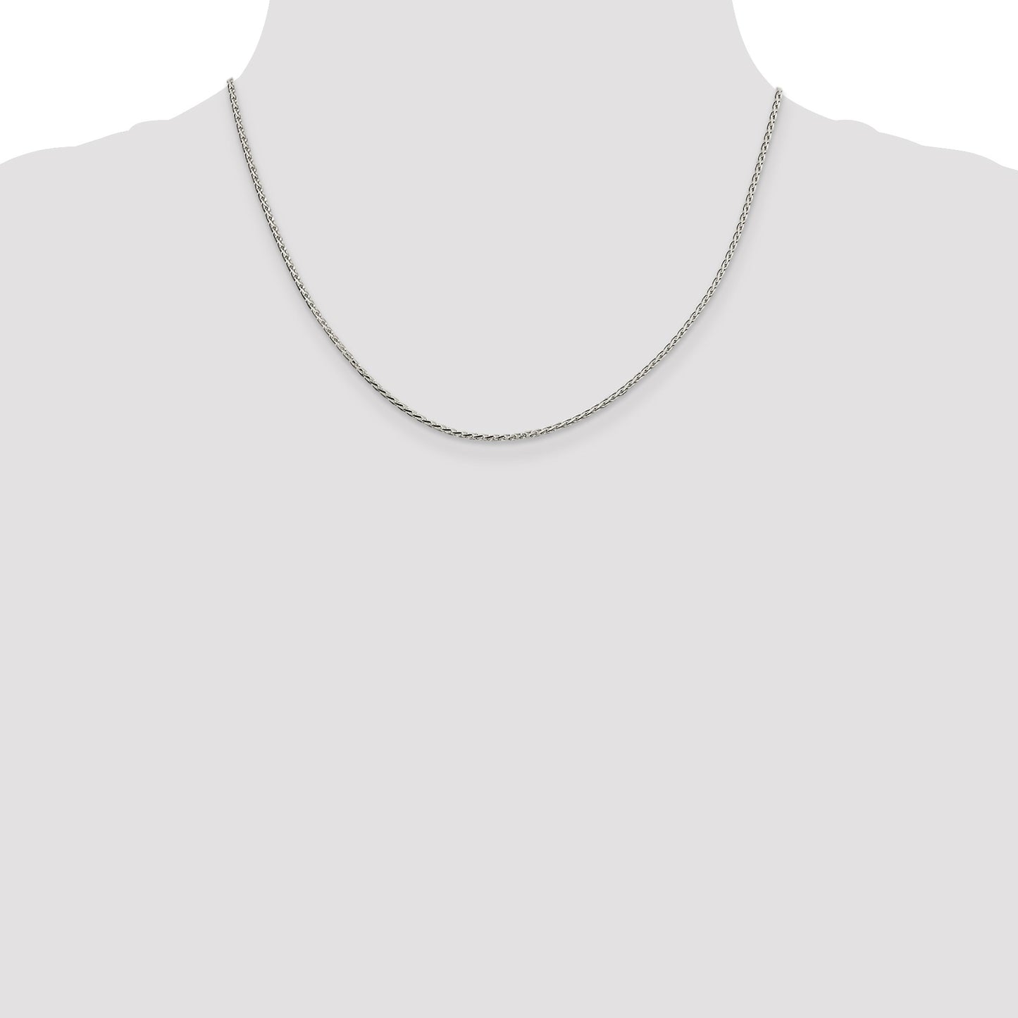 Sterling Silver 1.7mm Diamond-cut Round Spiga Chain w/2in ext.