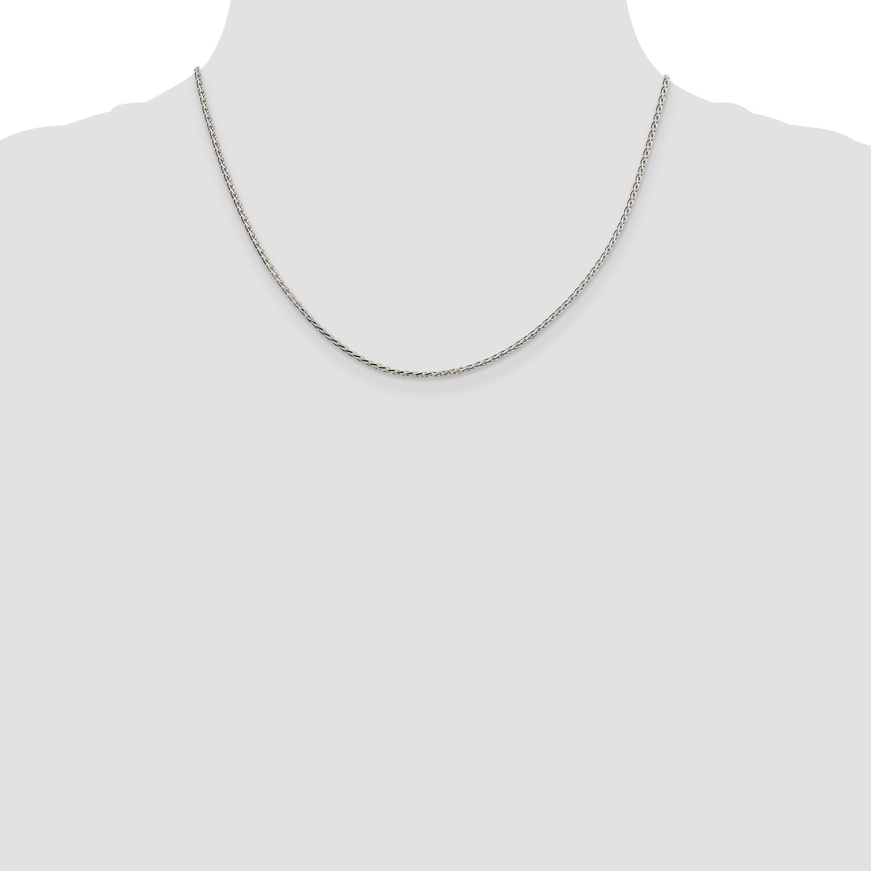 Sterling Silver 1.7mm Diamond-cut Round Spiga Chain w/2in ext.