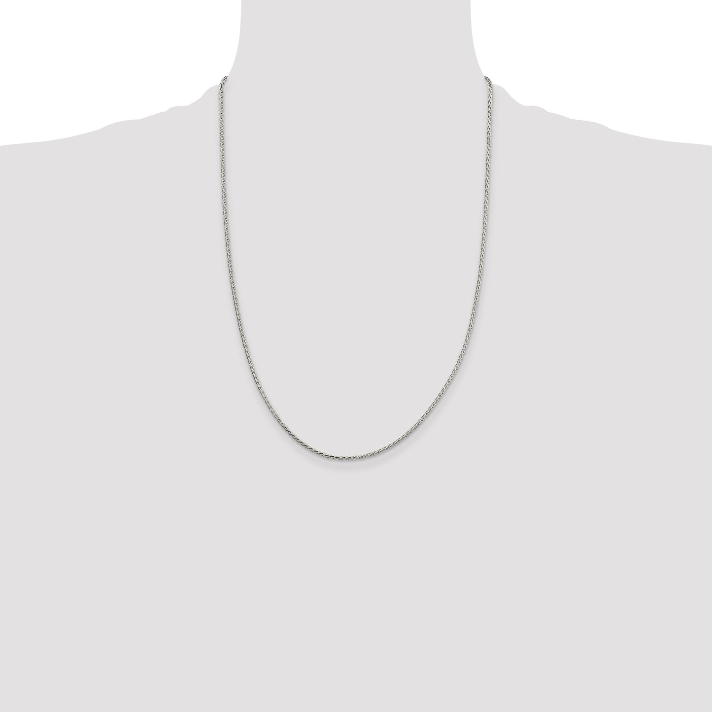 Sterling Silver 1.7mm Diamond-cut Round Spiga Chain