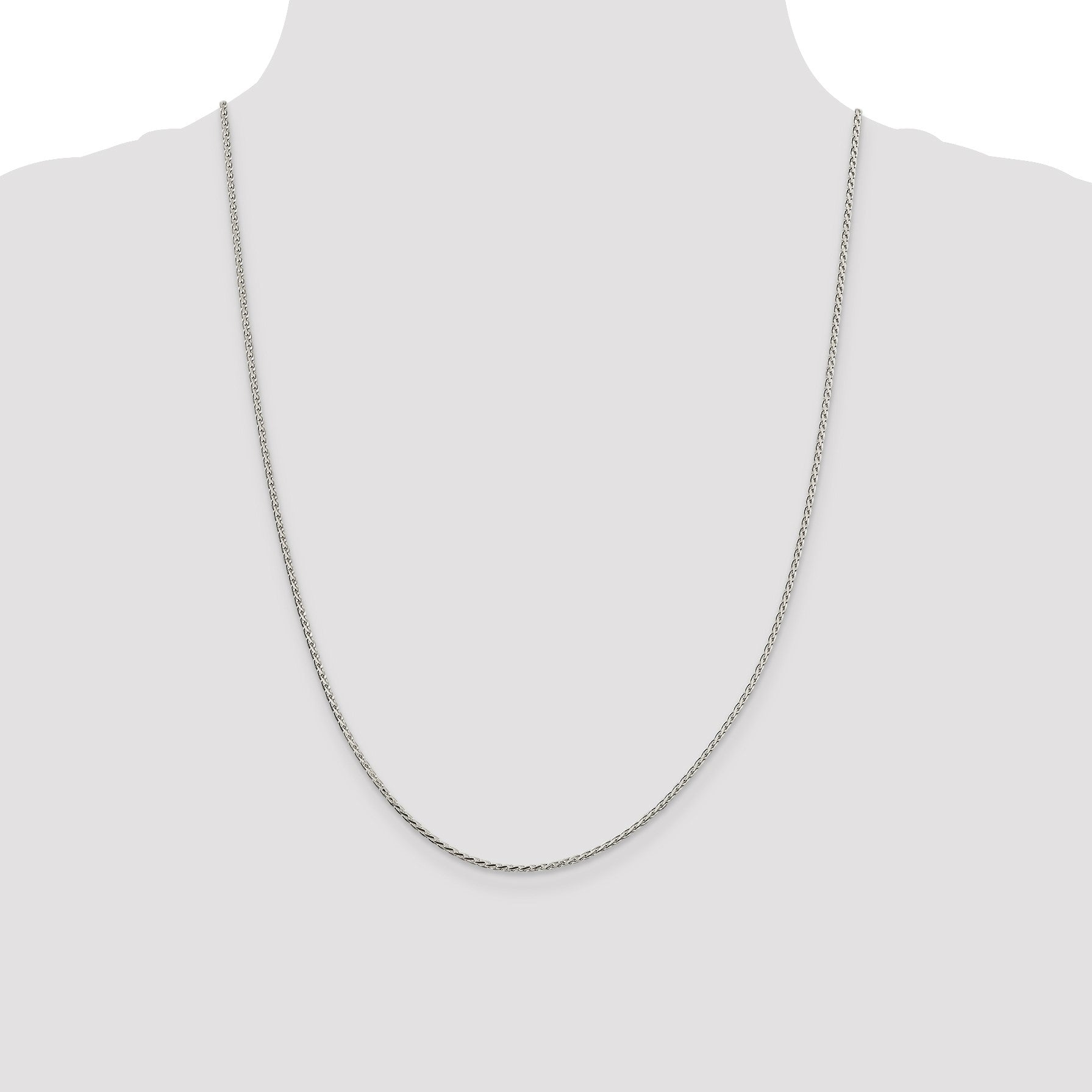 Sterling Silver 1.7mm Diamond-cut Round Spiga Chain