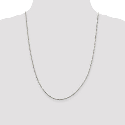 Sterling Silver 1.7mm Diamond-cut Round Spiga Chain