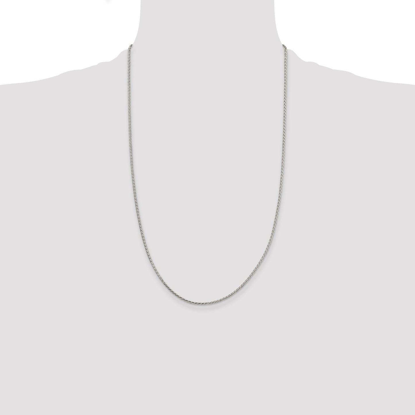Sterling Silver 1.7mm Diamond-cut Round Spiga Chain