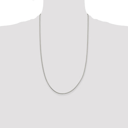 Sterling Silver 1.7mm Diamond-cut Round Spiga Chain