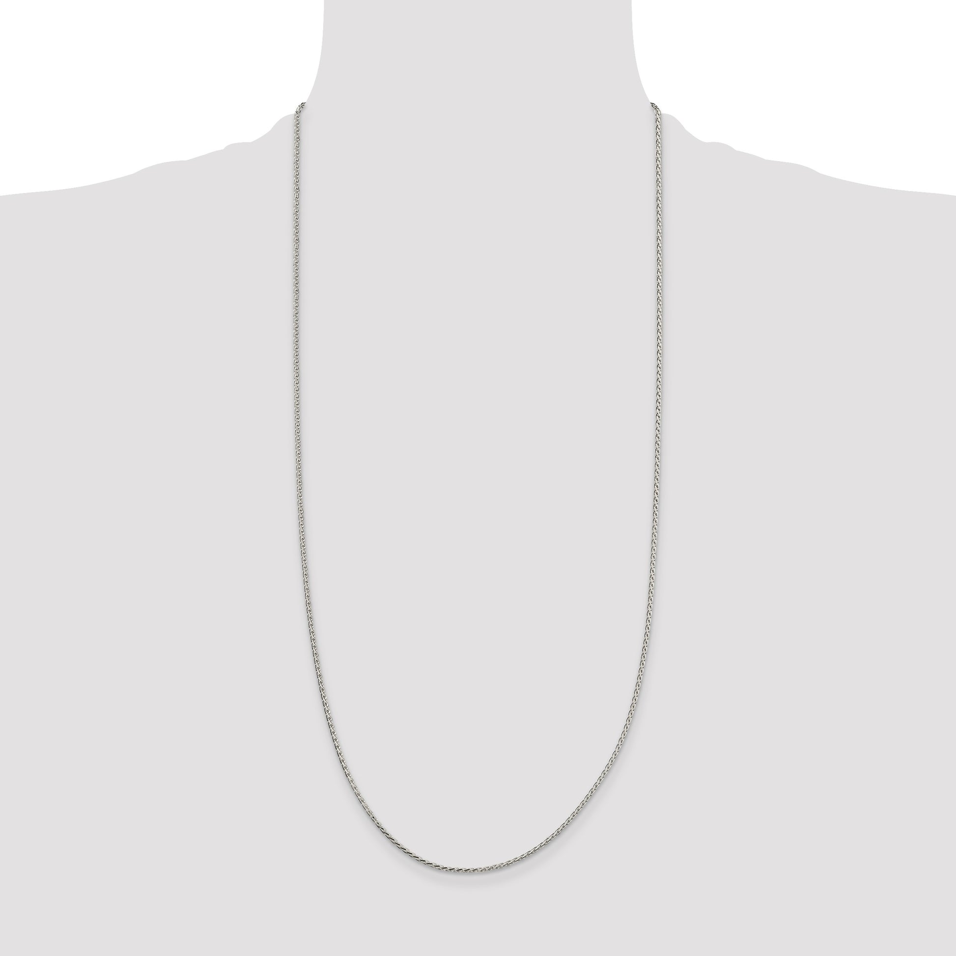 Sterling Silver 1.7mm Diamond-cut Round Spiga Chain