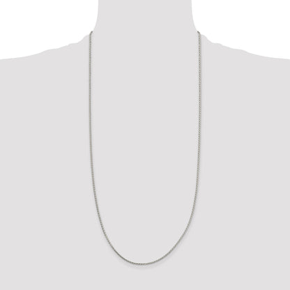 Sterling Silver 1.7mm Diamond-cut Round Spiga Chain