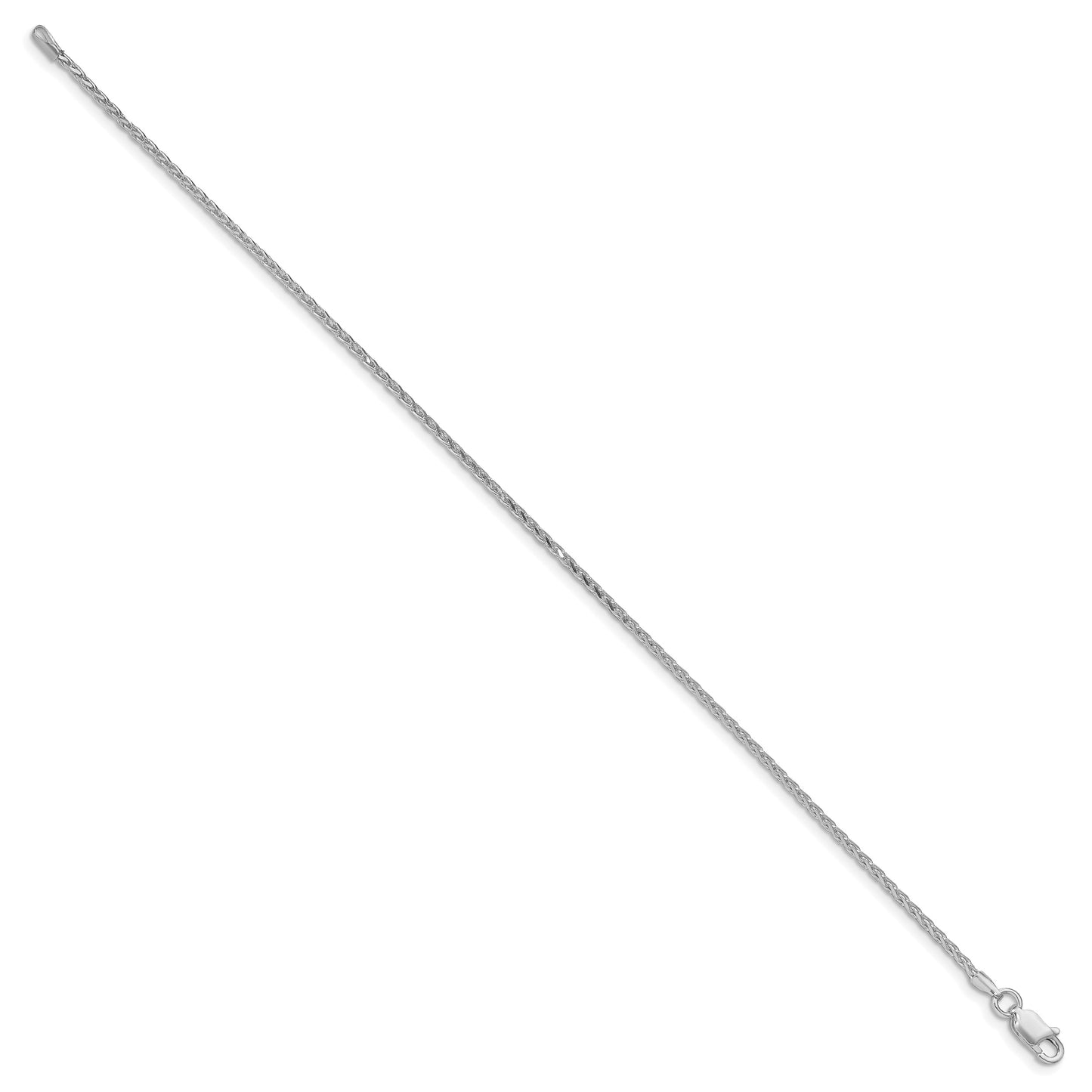 Sterling Silver Rhodium-plated 1.7mm Diamond-cut Round Spiga Chain