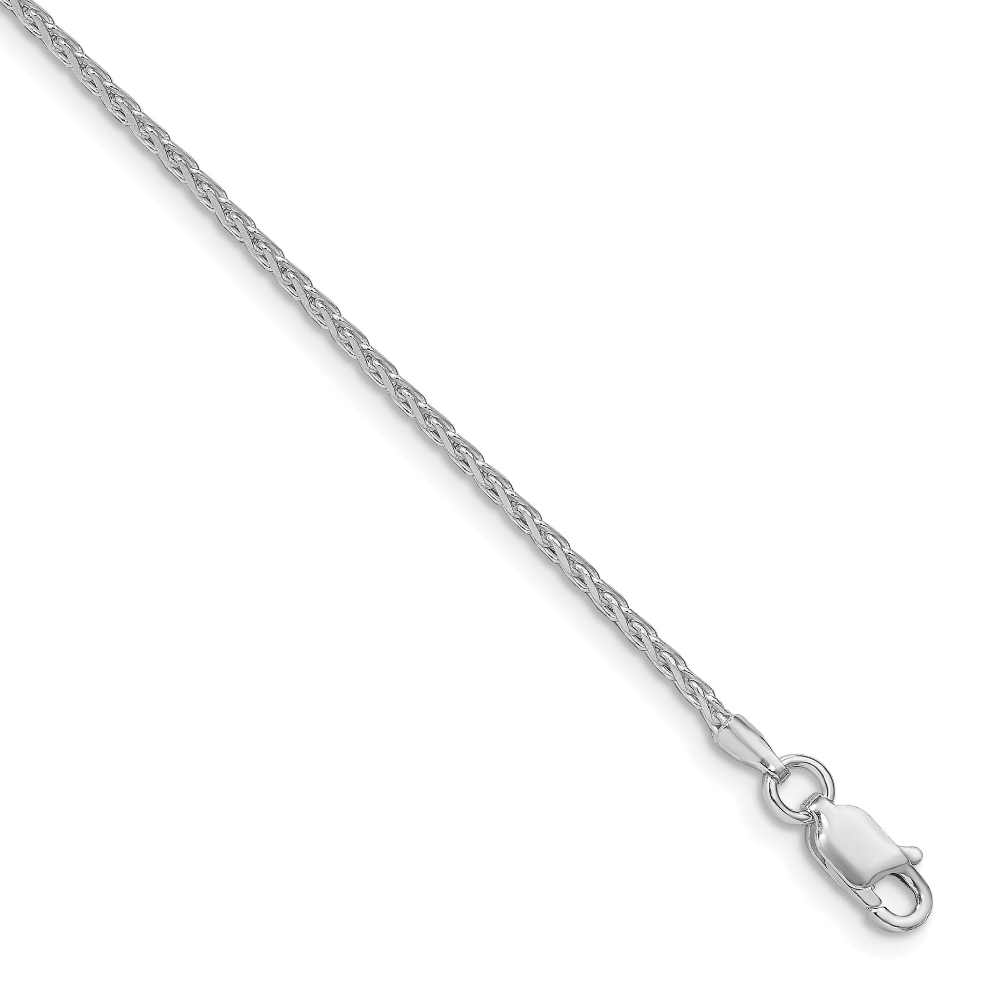Sterling Silver Rhodium-plated 1.7mm Diamond-cut Round Spiga Chain