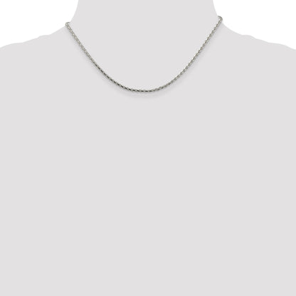 Sterling Silver 2.15mm Diamond-cut Round Spiga Chain