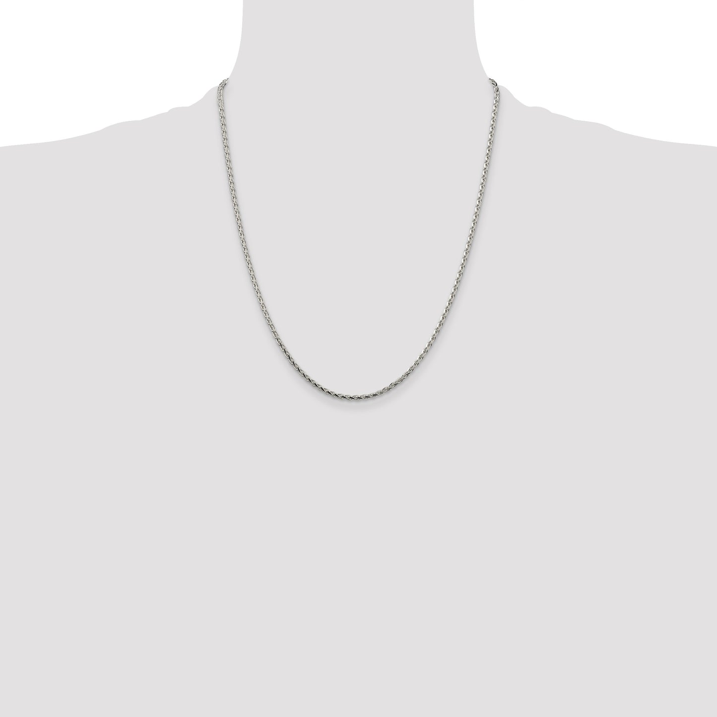 Sterling Silver 2.15mm Diamond-cut Round Spiga Chain