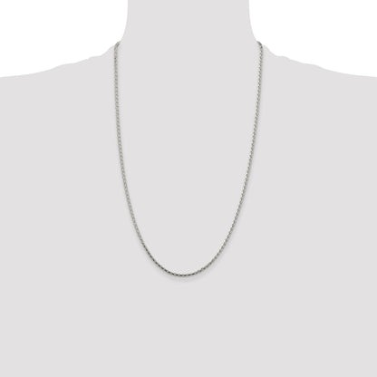 Sterling Silver 2.15mm Diamond-cut Round Spiga Chain