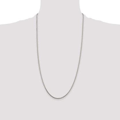 Sterling Silver 2.15mm Diamond-cut Round Spiga Chain