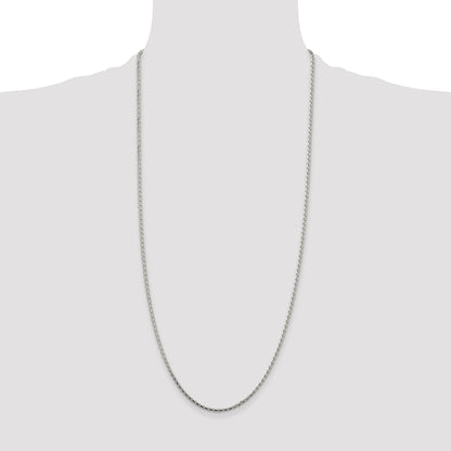 Sterling Silver 2.15mm Diamond-cut Round Spiga Chain