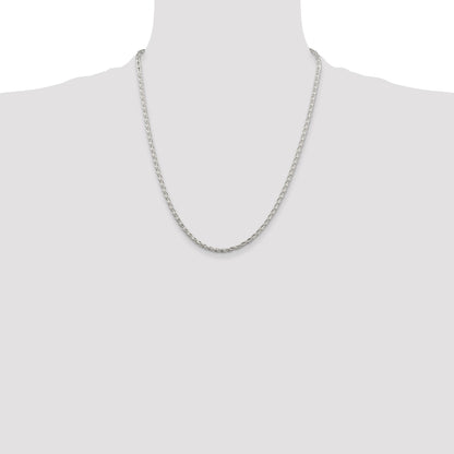 Sterling Silver 2.85mm Diamond-cut Round Spiga Chain