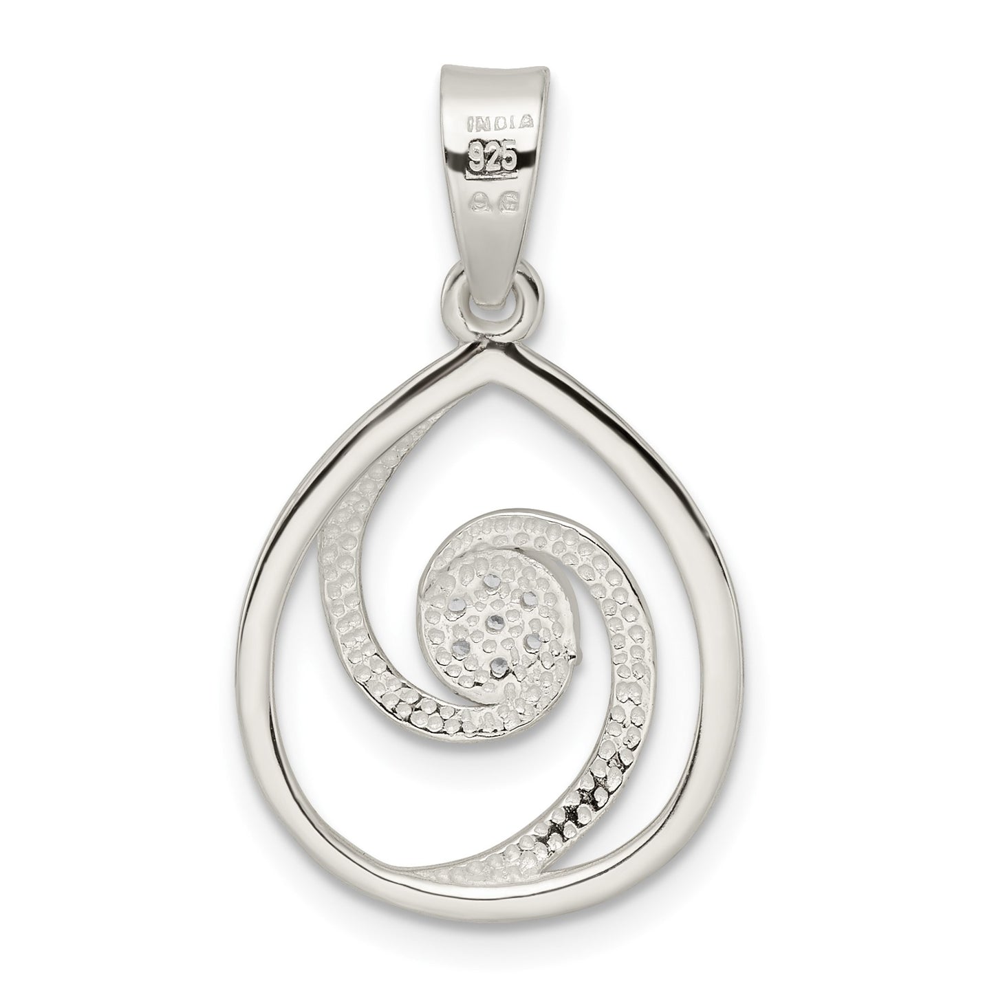 Sterling Silver CZ in Teardrop Pendant and Earrings Set
